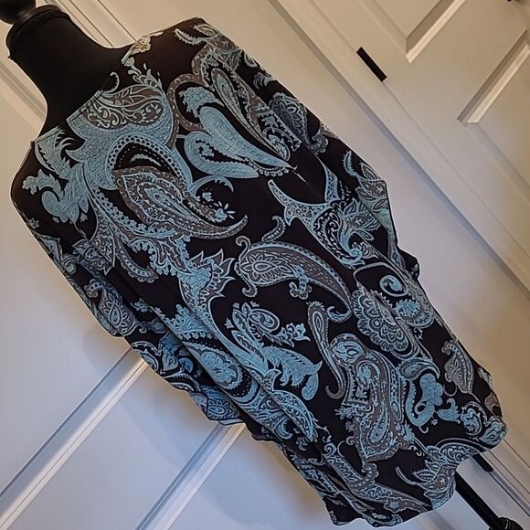 Honeyme Los Angeles sz S Paisley Print tunic top - Picture 5 of 9